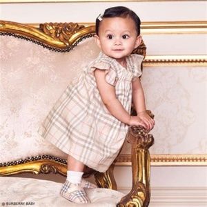 Burberry Baby Girl Two Piece Set Faded Check Dress & Bloomers 9m/74cm